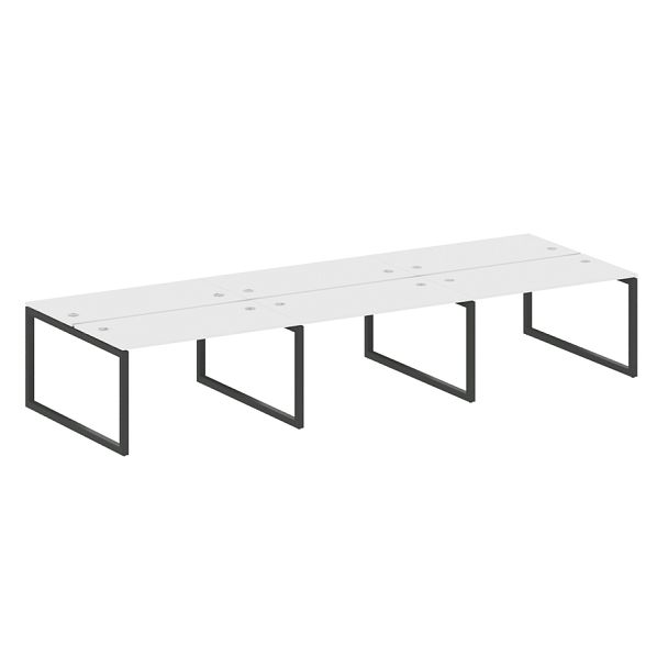 Metal System Quattro Р. ст. на 6 раб. места на О-образном м/к 50БО.СМ-6.3 Белый/Антрацит металл 4200*1475*750 - Вид 1