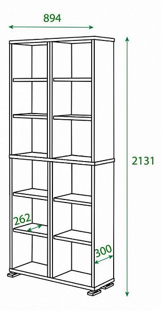 Шкаф книжный Домино ПУ-30-3 Венге - Вид 2