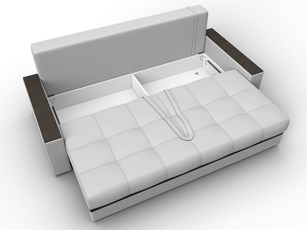 Диван прямой с декором Лига-096 НПБ Экокожа черный - Вид 7