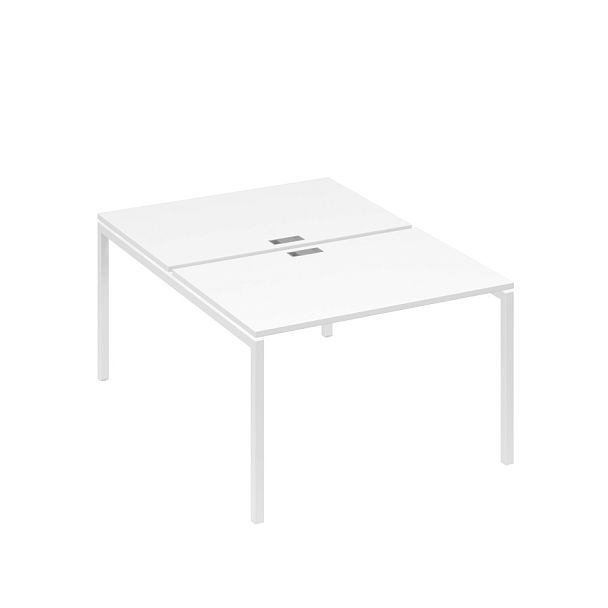 Рабочая станция (2х120) на каркасе DUE A4 А4 Б2 176 БП белый премиум / металлокаркас белый - Вид 1