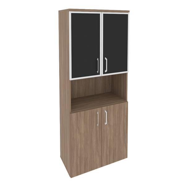 Onix Шкаф высокий широкий O.ST-1.4 R black Дуб аризона/Стекло black 800*420*1977 - Вид 1