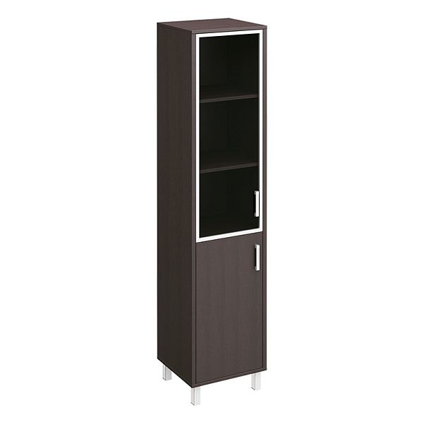 Шкаф для документов левый двери стекло в раме + ДСП "Борн" В 431-813 дуб шамони - Вид 3