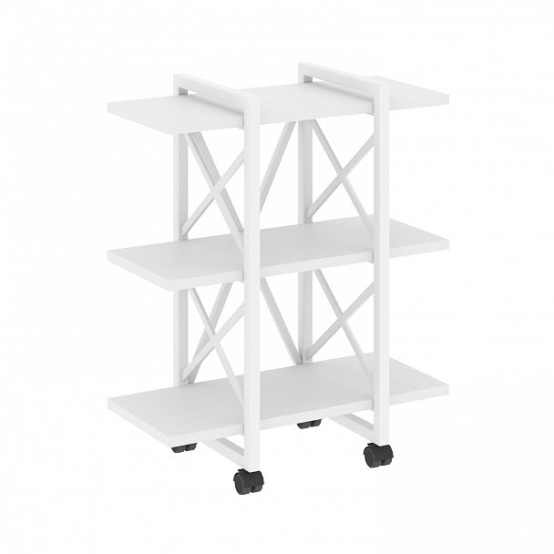 Стеллаж на колесах "Loft" VR.L-MST.K-3.4V белый бриллиант/белый - Вид 1