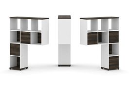 Concept Надставка высокая CN.DNV-003 Дуб Мали/Белый Бриллиант/Металл Черный 1099*350*1486 - Фото предпросмотра