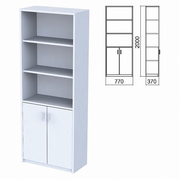 Шкаф полузакрытый "Арго", 770х370х2000 мм, 2 двери, 4 полки, серый - Вид 2