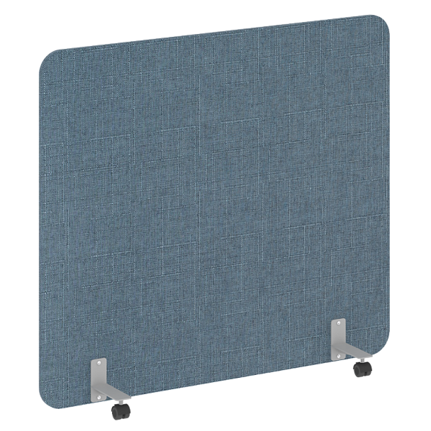 R-line soft Перегородка на металлических опорах, на роликах AP.R-160-140 Romeo 10/Серый металл 1600*18*1400 - Вид 1