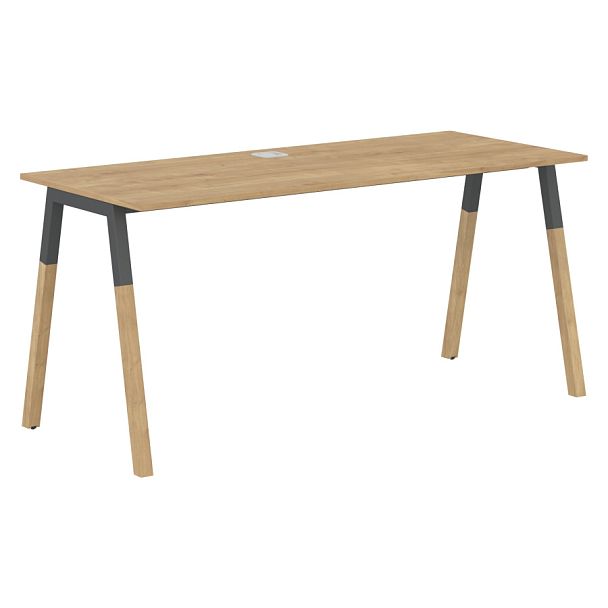 Стол FST 1567 Дуб Гамильтон/Антрацит-Бук 1580х670х733 FORTA - Вид 1
