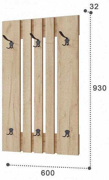 Вешалка настенная Эмилия ЭЛ-6 - Вид 4