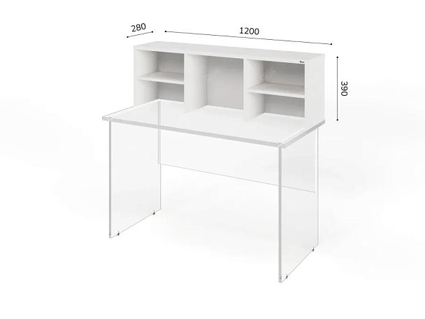UNITY PП01-12 Белый Полка настольная 1200х280х390 - Вид 1