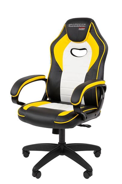 Кресло Chairman game 16 Россия экокожа черный/желтый/белый - Вид 8