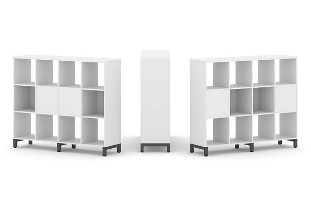 Стайл Проджект Набор стеллажа 2-х сторон., 3 яр. SN.NSD-341 Белый/Металл Антрацит 1488*400*1248 - Вид 1