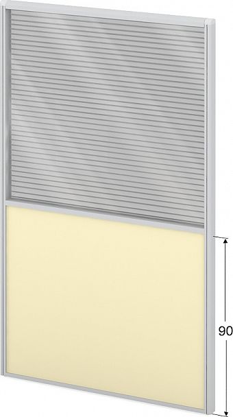 Модуль комбинированный "Мобильные офисные перегородки «Логика»" ПК-ЛГ-МДК200х120/90Ж/Д-В1-308 серый - Вид 1