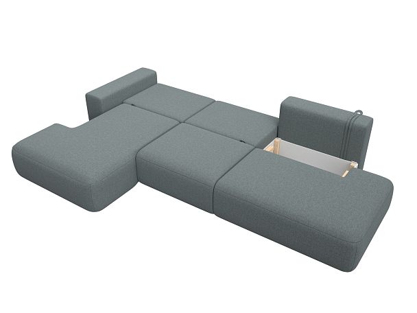 Диван угловой Лига-036 НПБ Модерн Лонг левый угол Рогожка серый - Вид 9