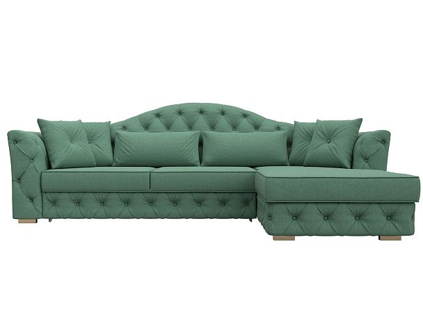 Диван угловой Артис правый угол Рогожка зеленый - Вид 2