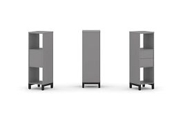 Стайл Проджект Набор стеллажа одностороннего, 3 яруса SN.NS-311 Серый Пепел/Металл Черный 387*400*12 - Фото предпросмотра