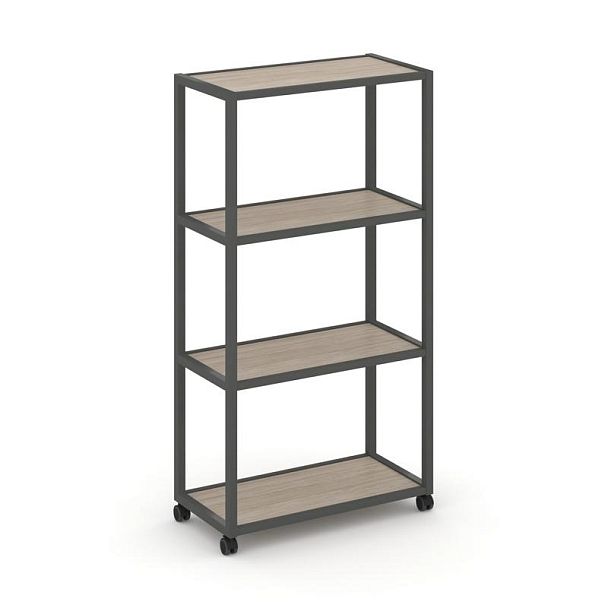 Shelf Mobile Стеллаж 4 уровня 1 секция VR.LT-STK-401.08 Дуб Аттик/Металл Антрацит 800*400*1523 - Вид 1
