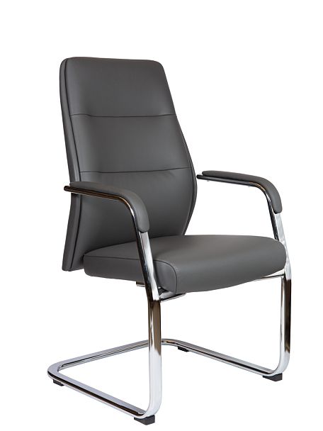 Кресло офисное / Nancy CF grey / алюминиевая  база/ серая экокожа - Вид 1