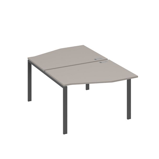 Рабочая станция столы Техно на металлокаркасе UNO (2х120) A4 А4 Б1 189 БП мокко премиум / металлокаркас антрацит - Вид 1
