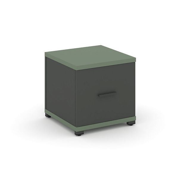 Concept Тумба приставная 1 распаш. фасад CN.TUP-004 W Кобо/Антрацит/Металл Антрацит 420*420*416 - Вид 1