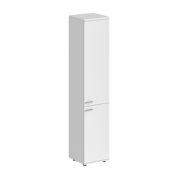 Шкаф высокий Sigma 400х400х1955, з.ст ЛДСП, правый / корпус: белый;  фасады: белый - Вид 1