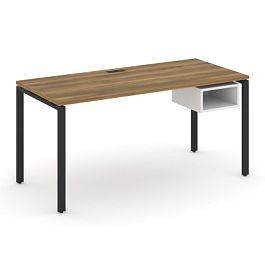 Concept Стол рабочий с подвесной тумбой с 1 открытой нишей CN.SP-104 Сандал Янтарный/Белый Бриллиант/Металл Черный 1580*720*750 - Фото предпросмотра