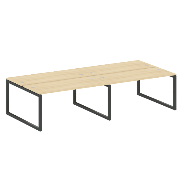 Metal System Quattro Р. ст. на 4 раб. места на О-образном м/к 50БО.СМ-4.4 Акация/Антрацит металл 3200*1475*750 - Вид 1