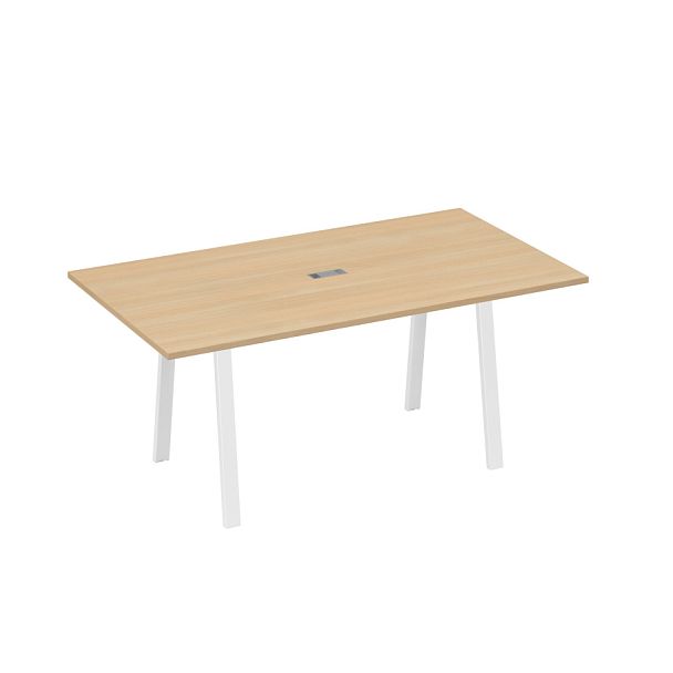 Стол 180 с металлокаркасом TRE для переговоров A4 А4 Б3 122 БП натуральный дуб / металлокаркас белый - Вид 1