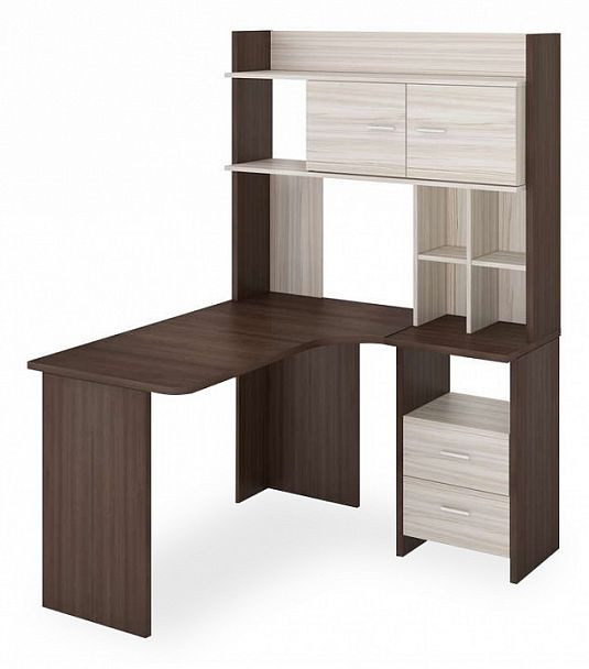 Стол компьютерный Домино Lite СКЛ-Угл130+НКЛХ-120 Карамель/Шамони правый - Вид 1