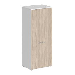 Гардероб Sigma 800х600х1955, з.ст HDF / корпус: белый; фасады: дуб светлый - Фото предпросмотра