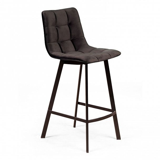 Стул полубарный UNO, бархат антрацит 14 / чёрный профиль - Вид 2