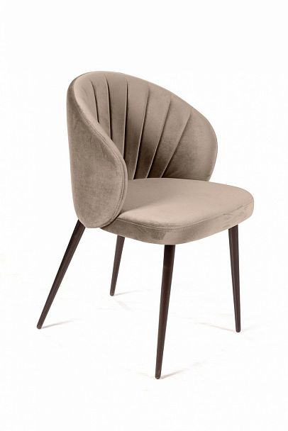 Стул Mont Blanc, бархат пепельно-бежевый 25 / черный конус - Вид 1