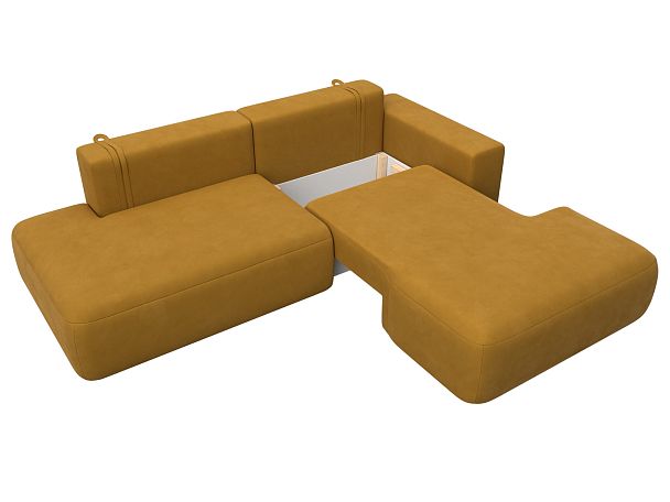 Диван угловой Лига-036 НПБ Модерн правый угол Велюр желтый - Вид 7