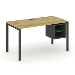 Concept Стол рабочий с подвесной тумбой с 2 открытыми нишами CN.SP-108 Дуб Винченцо/Антрацит/Металл Антрацит 1580*720*750 - Фото предпросмотра