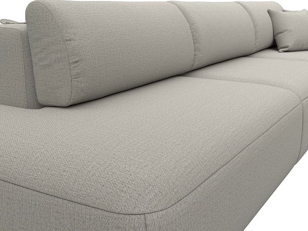 Диван прямой Лига-036 НПБ Модерн Лонг подлокотник справа Рогожка бежевый - Вид 4