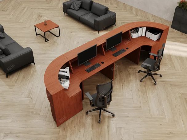 ЛАЙТ / LIGHT RLG068-12x7 Блок ресепшн с полкой 120x70x125 Орех Итальянский - Вид 9