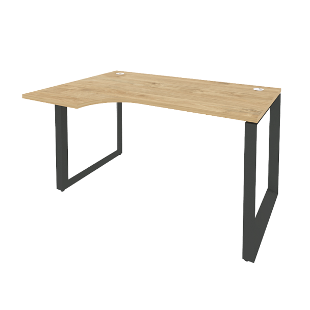 Onix Стол эргономичный левый на О-образном м/к O.MO-SA-2 (L) Тиквуд светлый/Антрацит металл 1380*980*750 (720/460) - Вид 1