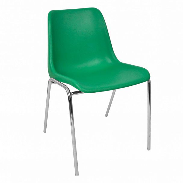 Стул Vicenza (4 ножки) Каркас хром, зеленый, стопируемый - Вид 1