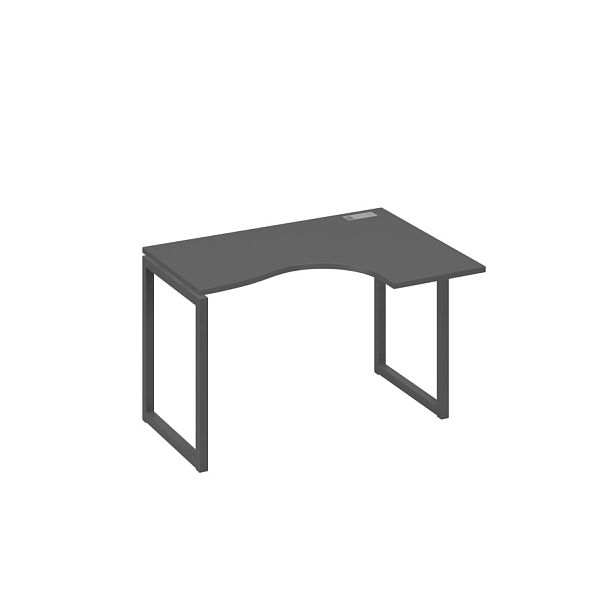 Стол 120 эргономичный правый Классика каркас QUATTRO A4 А4 Б4 032 БП антрацит премиум / металлокаркас антрацит - Вид 1