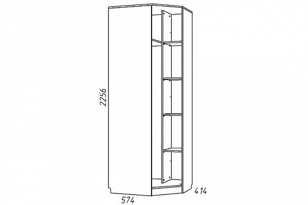 Шкаф платяной Акварель НМ 013.04-02 М - Вид 3
