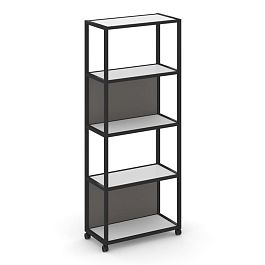 Shelf Mobile Стеллаж 5 уровней 1 секция VR.LT-STK-502.06 Белый Бриллиант/Металл Черный/W-26 600*400*2000 - Фото предпросмотра