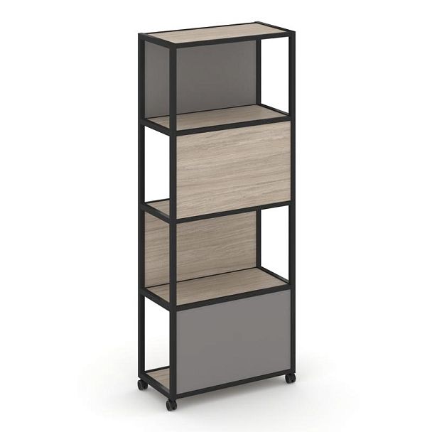 Shelf Mobile Стеллаж 5 уровней 1 секция VR.LT-STK-504.10 Дуб Аттик/Металл Черный/W-11 1000*400*2000 - Вид 1