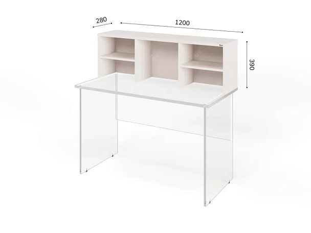 ЛАЙТ / LIGHT RLG063 Настольная полка 120x28x39 Дуб Молочный - Вид 2