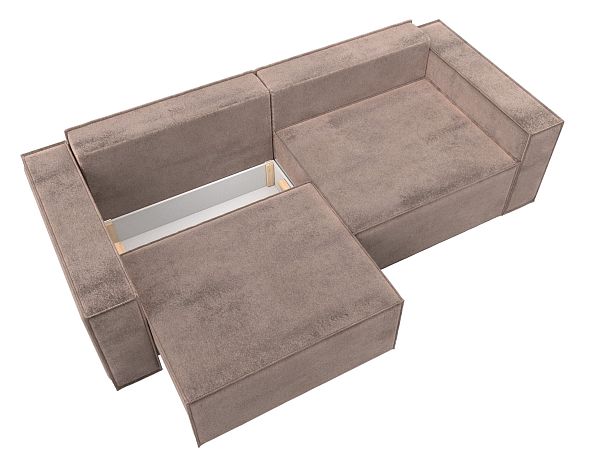 Диван прямой Куба Велюр бежевый - Вид 7