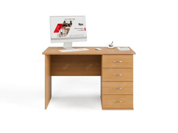 UNITY РС06-12 R Бук Стол однотумбовый Правый 1200х600х750 - Вид 2