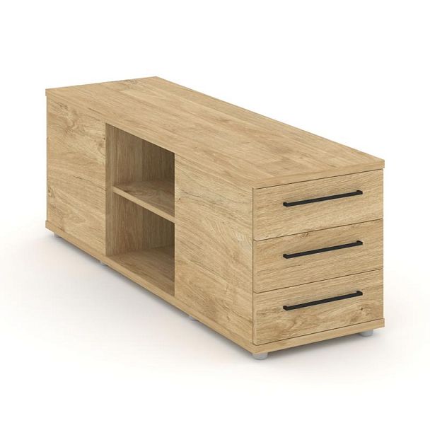 Rift Тумба опорная/приставная RF.TOPD-001 Тиквуд Светлый/Металл Черный 1232*450*523 - Вид 1