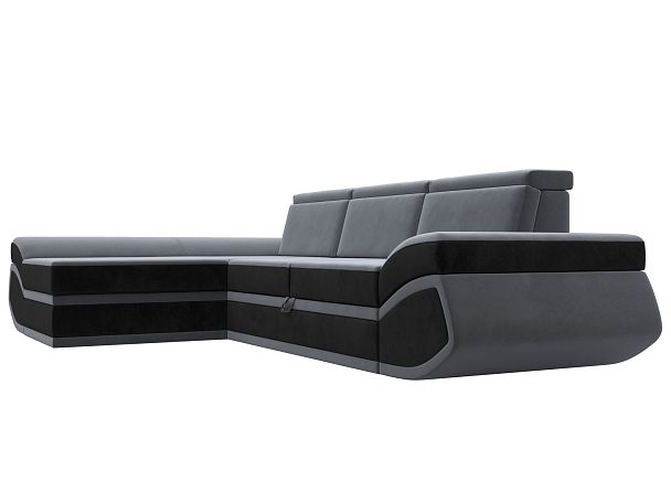 Диван угловой Лига-032 левый угол Велюр серый - Вид 3
