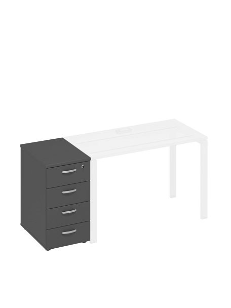 Тумба приставная 4-х ящичная с замком A4 A4 9220 БП антрацит премиум - Вид 1