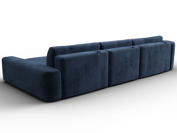 Диван угловой Лига-066 НПБ Лонг угол правый Велюр синий - Вид 5