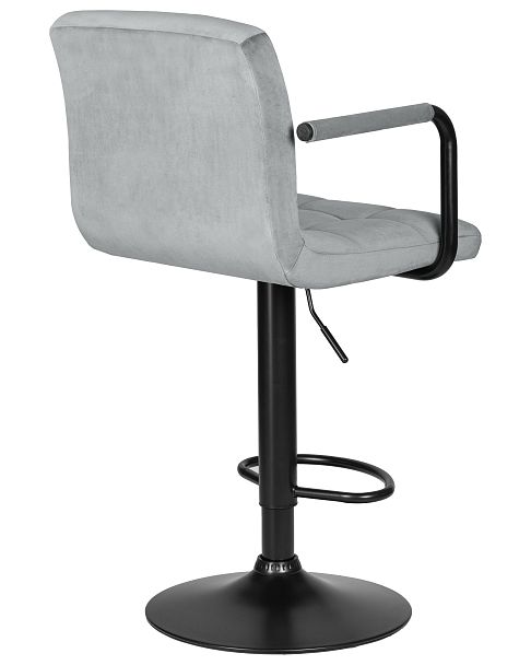 Стул барный DOBRIN KRUGER ARM BLACK (серый велюр (MJ9-75)) - Вид 4