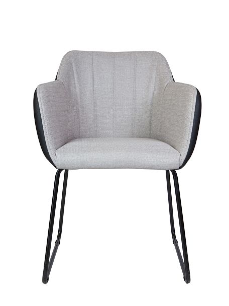 Стул / Bravo / серая ткань / черная экокожа - Вид 2